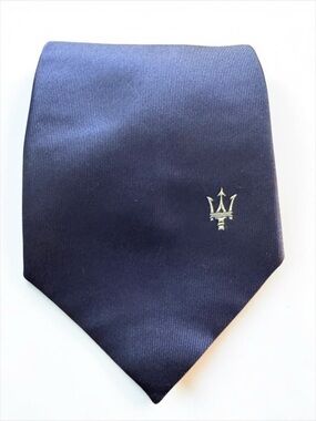 Maserati Silk Tie Navy Blue Italy